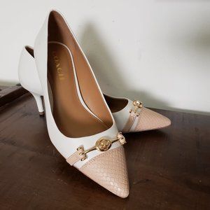 Coach Lauri Mat Calf Textured Snake Kitten Heel